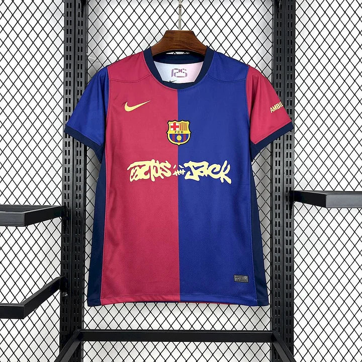FC BARCELONE MAILLOT FOOT DOMICILE 2024/2025 TRAVIS SCOTT CACTUS JACK